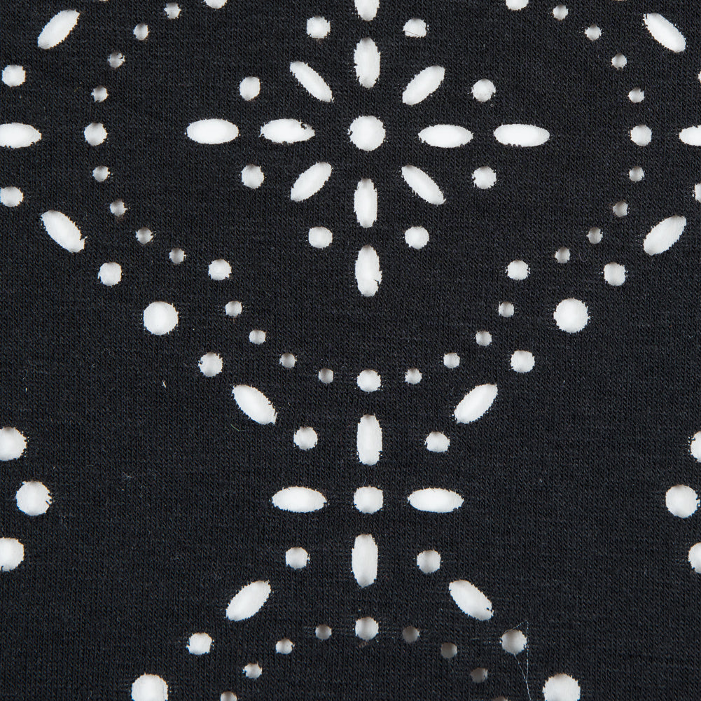Italian Black Laser-Cut Jersey Detail