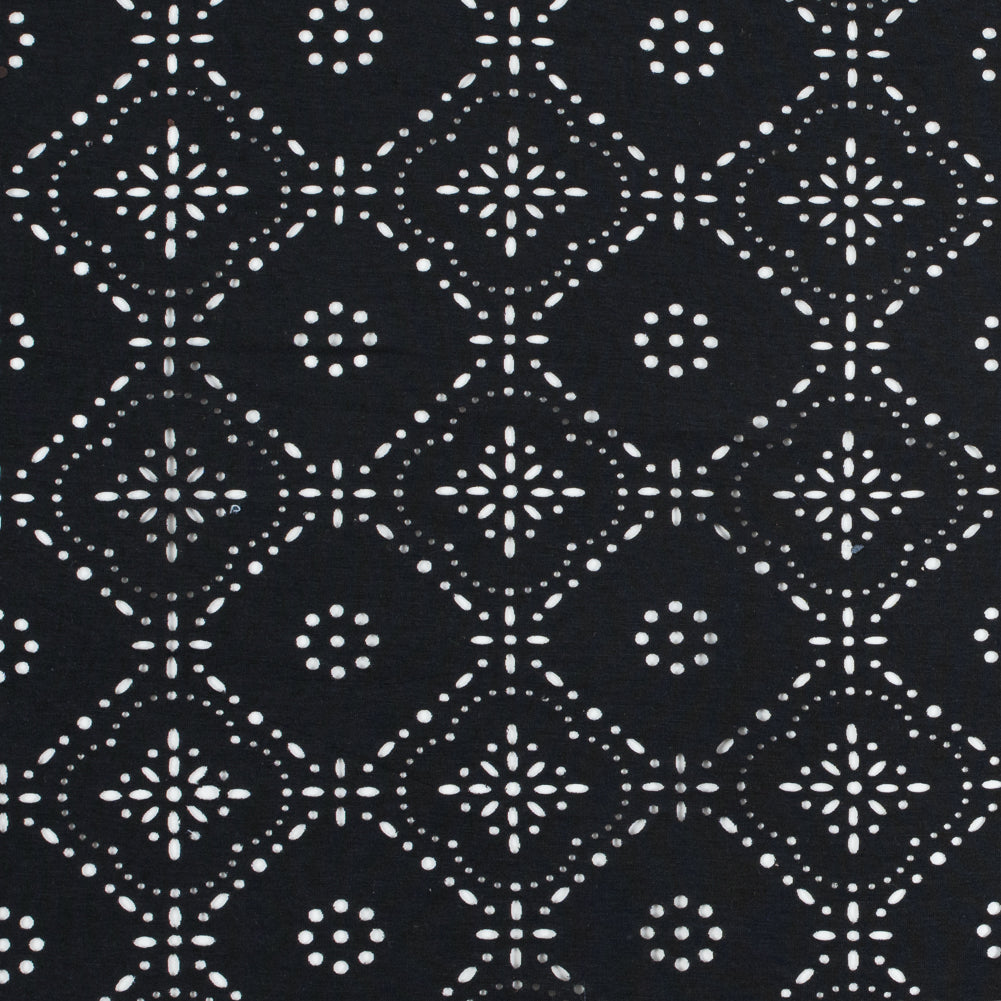 Italian Black Laser-Cut Jersey