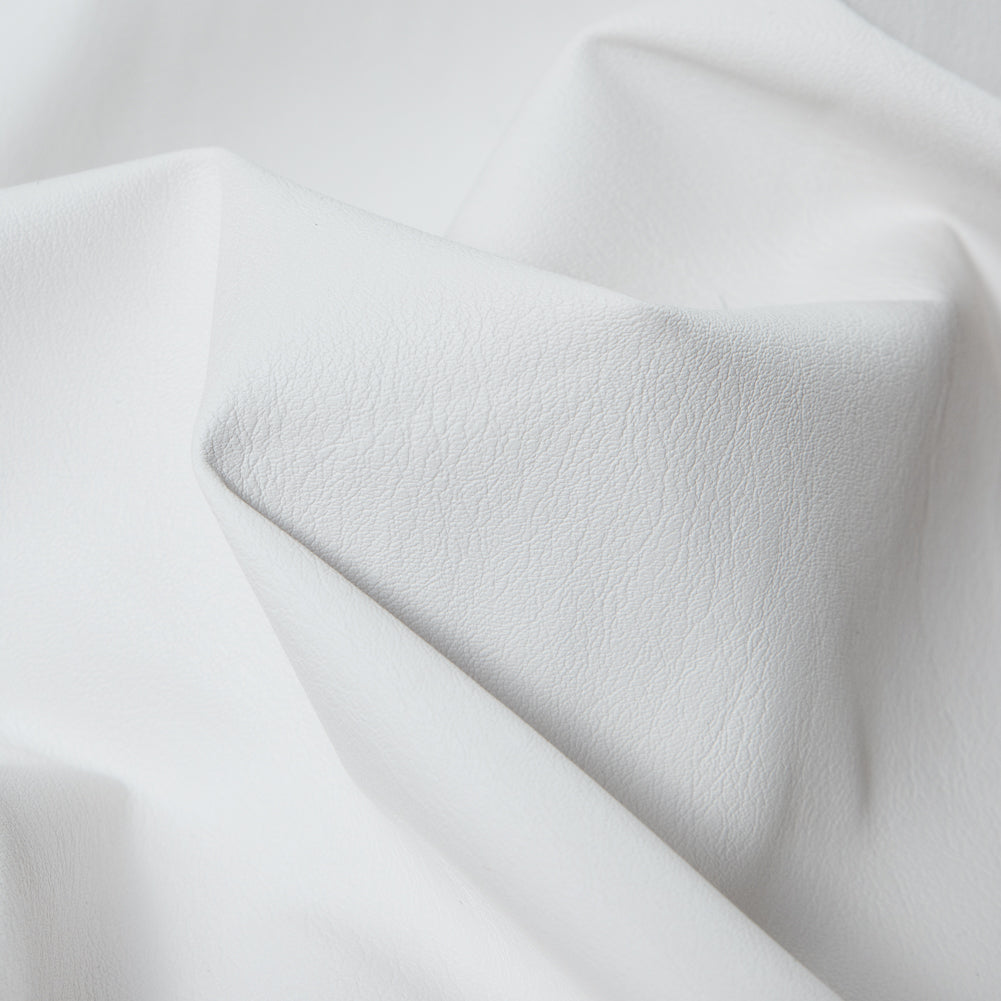 Italian White Faux Leather with White Knit Backing Detail