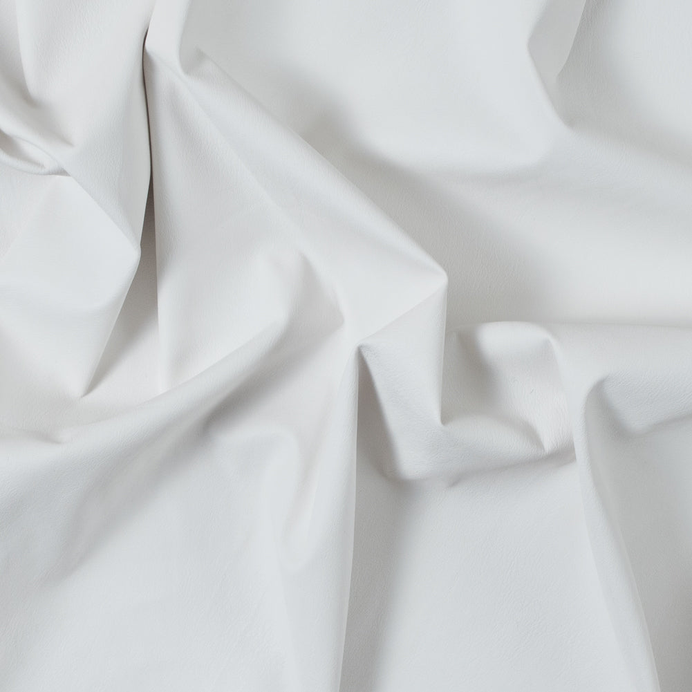 Italian White Faux Leather with White Knit Backing