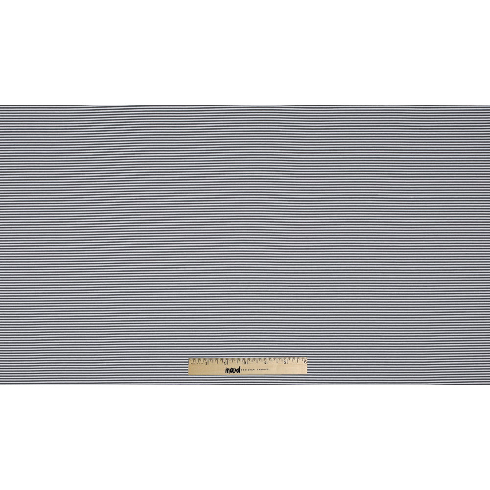 Gray and White Candy Striped Stretch Eclon Jersey - Full