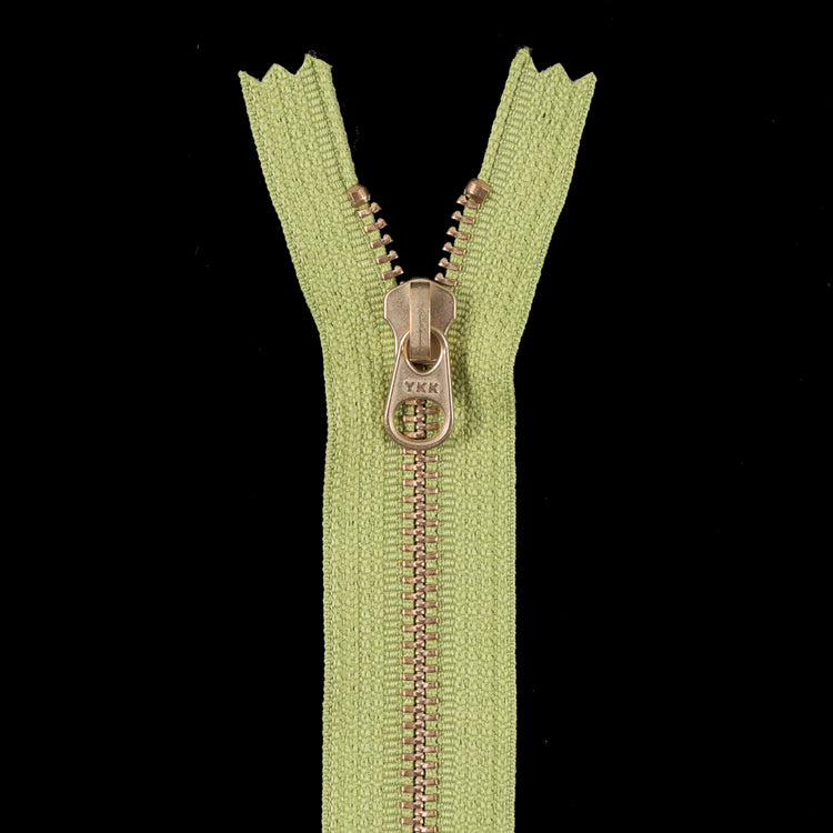 template--26688905969737__main-Lime Metal Zipper with a Gold Pull and Teeth - 4.5