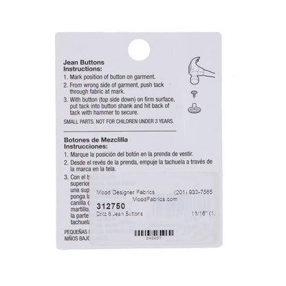 Dritz Gold Jean Buttons - 6 ct - Detail