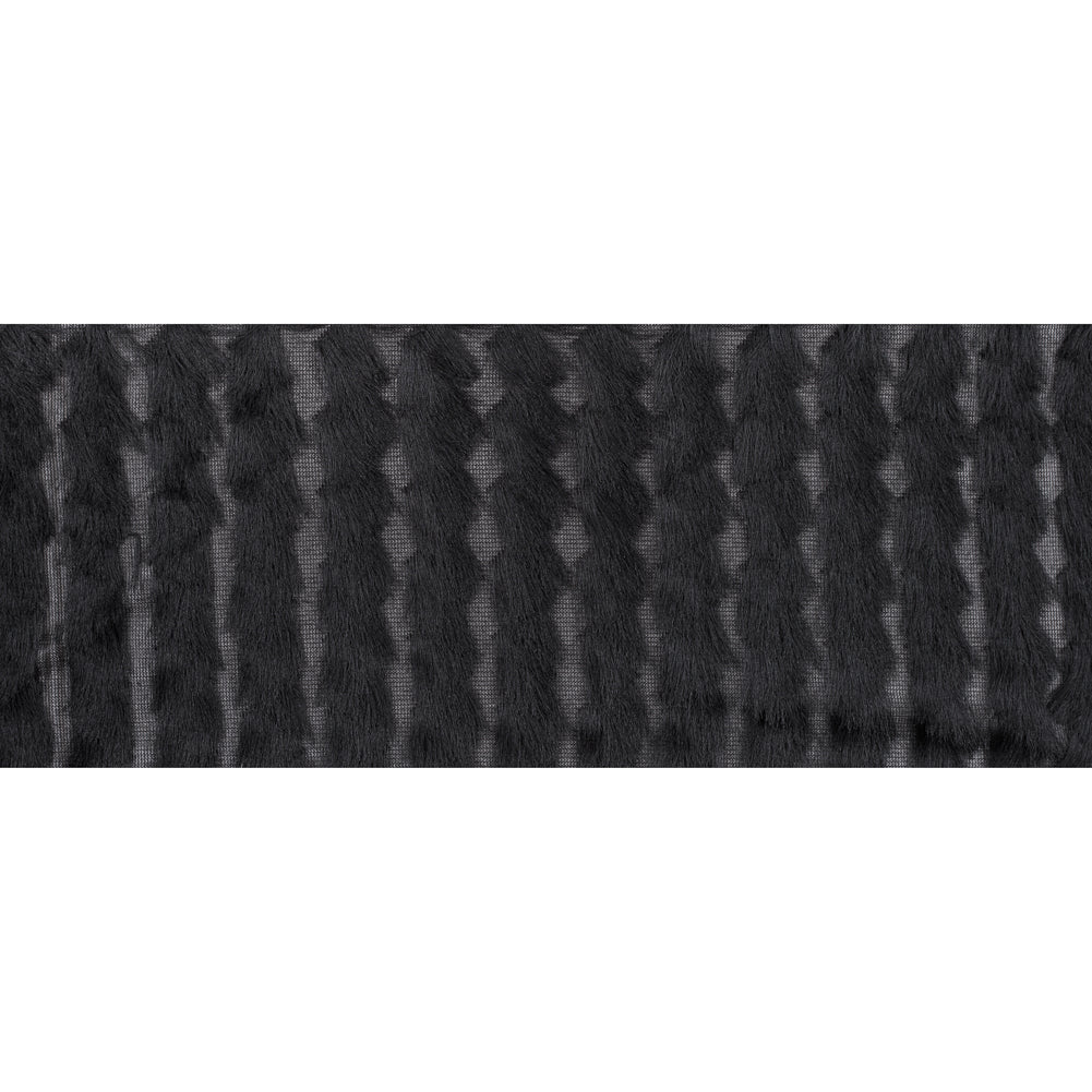 Black Chevron Fringe Fabric Full