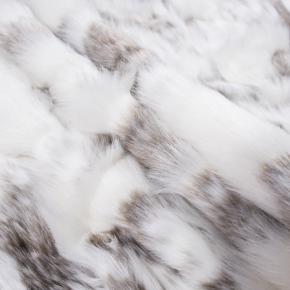 Ivory and Pewter Faux Artic Fox Fur Detail