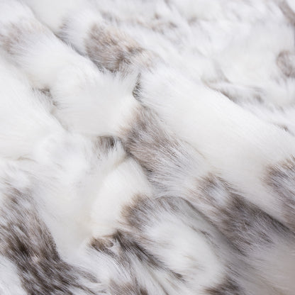 Ivory and Pewter Faux Artic Fox Fur Detail