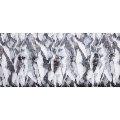 Black and White Faux Forest Fox Fur Folded