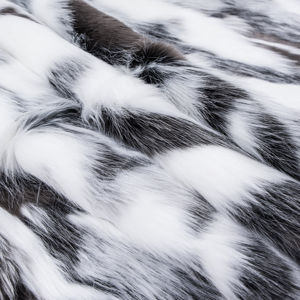 Black and White Faux Forest Fox Fur Detail