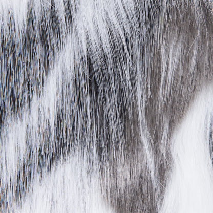 Black and White Faux Forest Fox Fur Full
