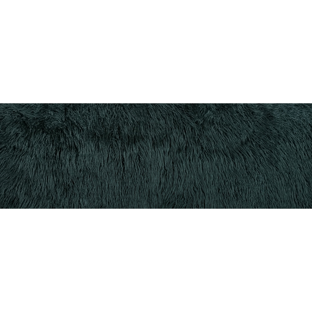 Shaggy Emerald Green Knit Faux Fur - Folded