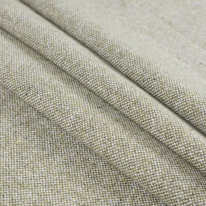 Italian Green and Metallic Silver Blended Wool Tweed Folded