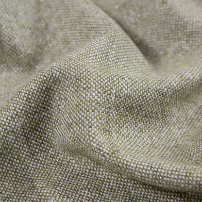 Italian Green and Metallic Silver Blended Wool Tweed Detail