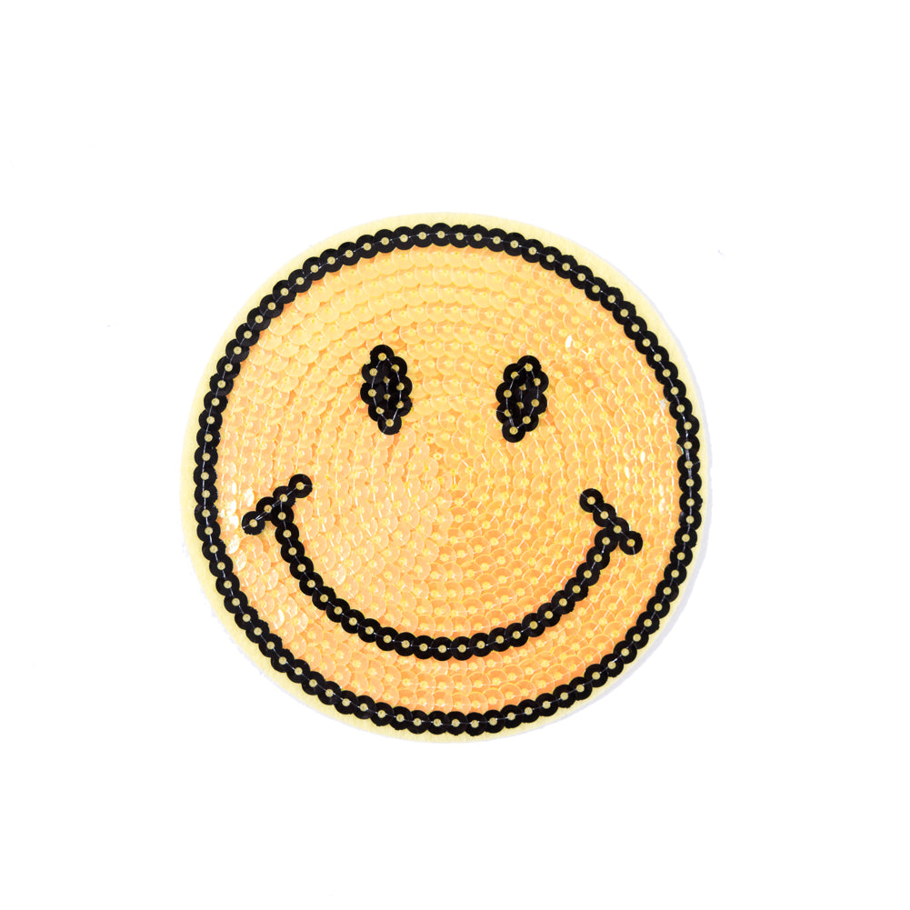 Sequin Smiley Face Patch - 2.75"