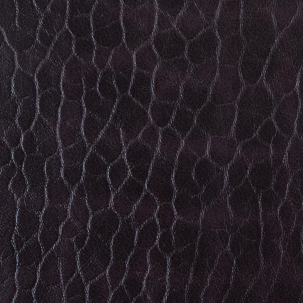 Fig Pebble Embossed Stretch Faux Leather with a Black Viscose Backing Full