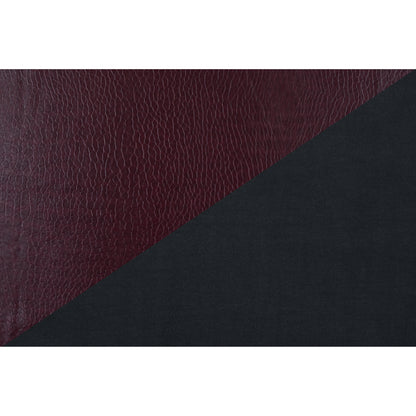 Cordovan Pebble Embossed Stretch Faux Leather with a Black Viscose Backing - Folded