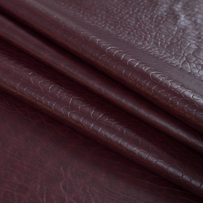 Cordovan Pebble Embossed Stretch Faux Leather with a Black Viscose Backing - Detail