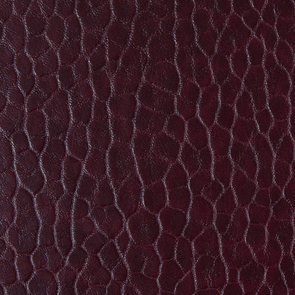 Cordovan Pebble Embossed Stretch Faux Leather with a Black Viscose Backing - Full
