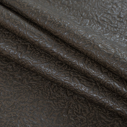 Slate Black Embossed Faux Leather with a Black Fabric Backing Folded