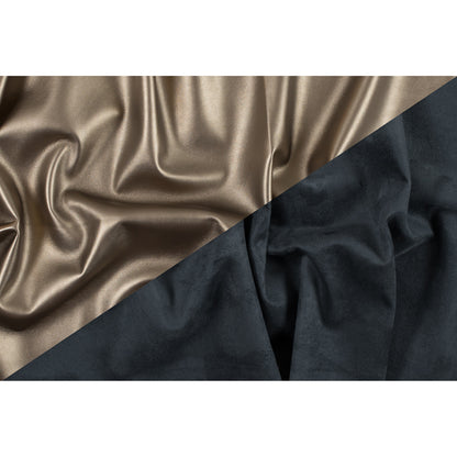 Metallic Gold Faux Leather with a Gray Faux Suede Backing Folded