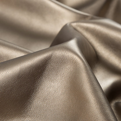 Metallic Gold Faux Leather with a Gray Faux Suede Backing Full