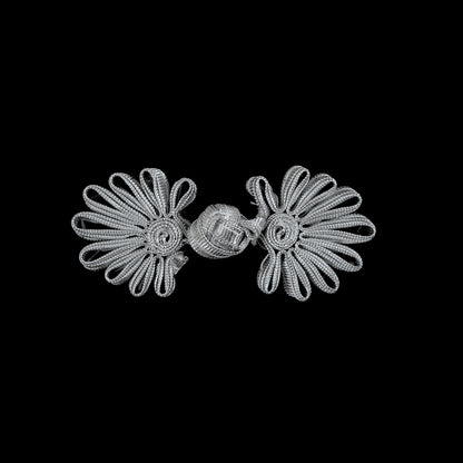 Silver Frog Closure - 3" x 1.5"