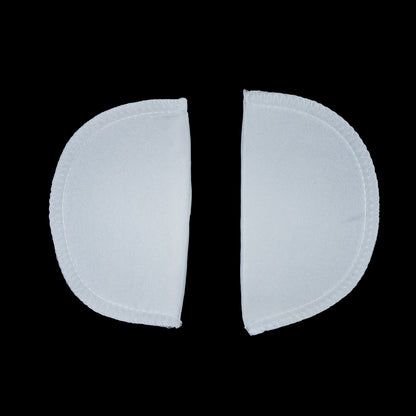 Foam Shoulder Pads Covered with White Polyester - 5.5" x 3.25" x .5" Detail