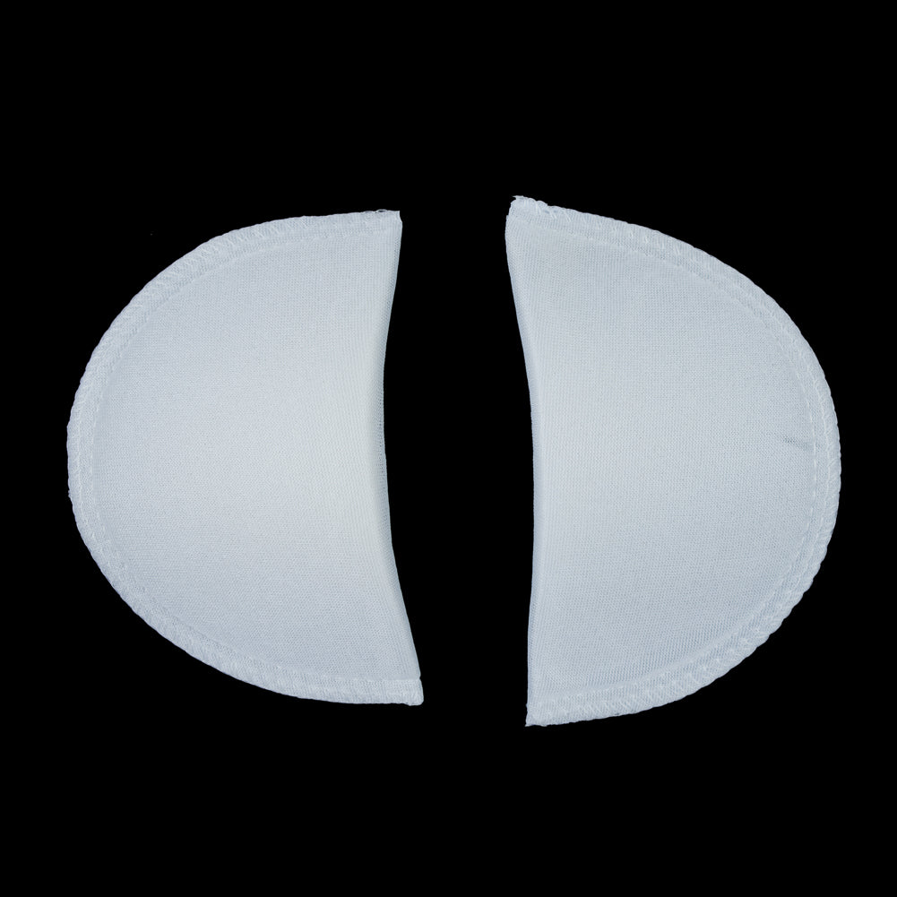 Foam Shoulder Pads Covered with White Polyester - 5.5" x 3.25" x .5"