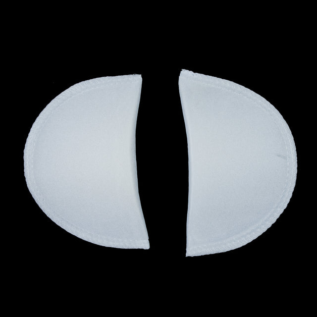 Foam Shoulder Pads Covered with White Polyester - 5.5" x 3.25" x .5"