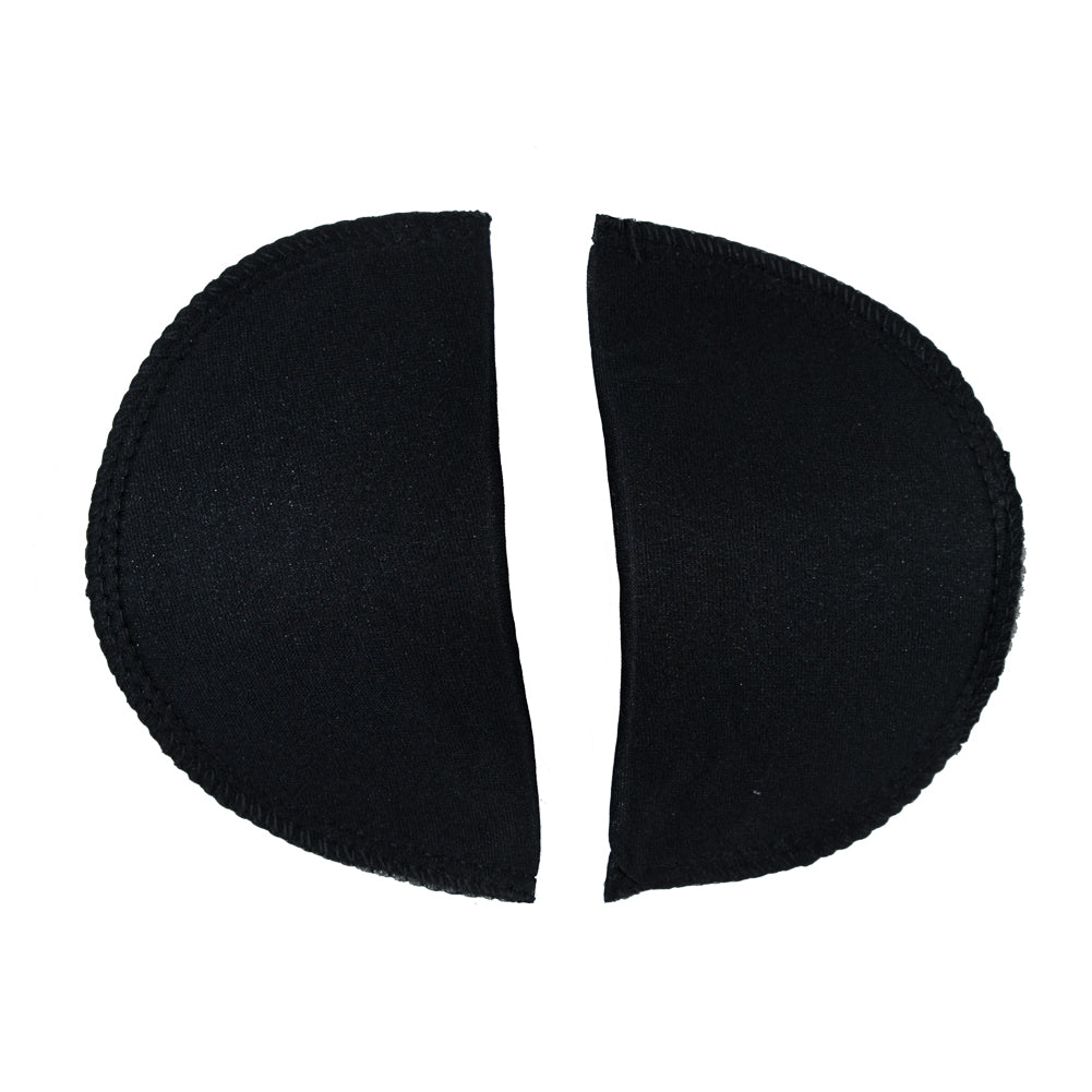 Foam Shoulder Pads Covered with Black Polyester - 6 x 3.5 x .5