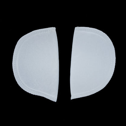 Foam Shoulder Pads Covered with White Polyester - 6 x 3.5 x .5 - Detail