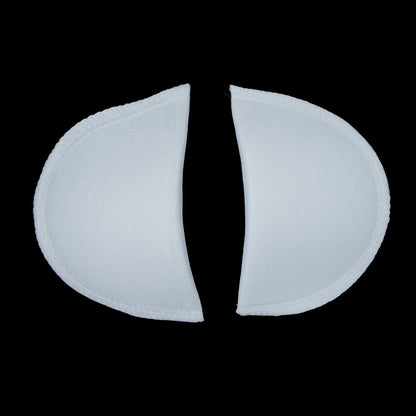 Foam Shoulder Pads Covered with White Polyester - 6 x 3.5 x .5