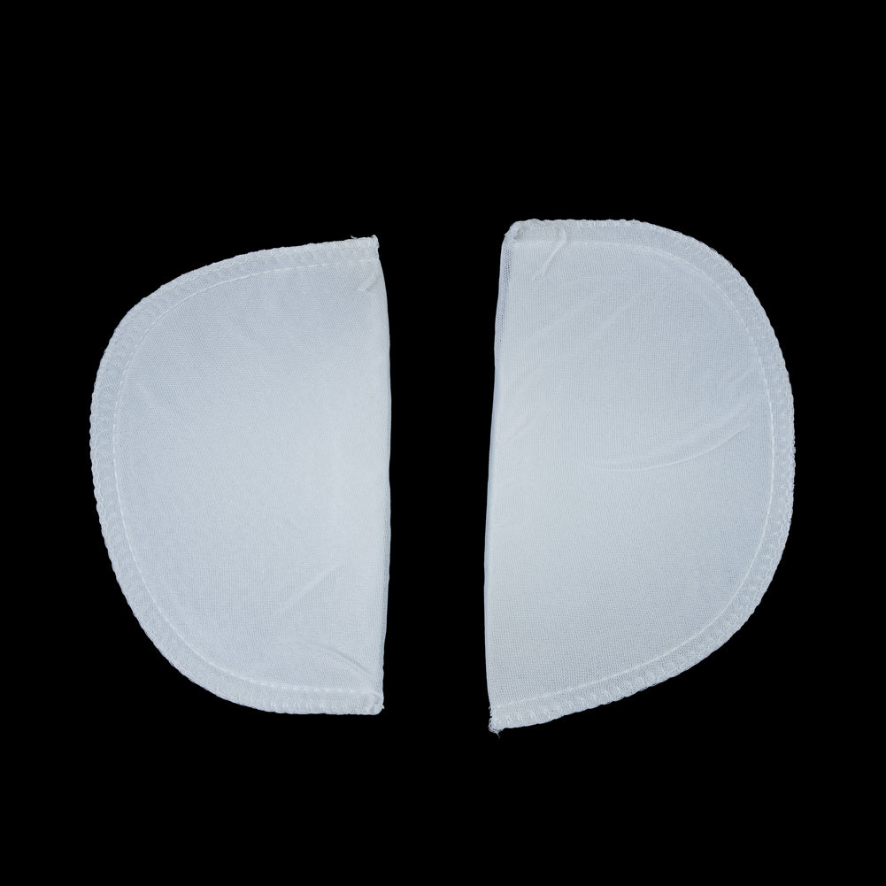 Foam Shoulder Pads Covered with White Polyester - 7" x 4" x .5" Detail