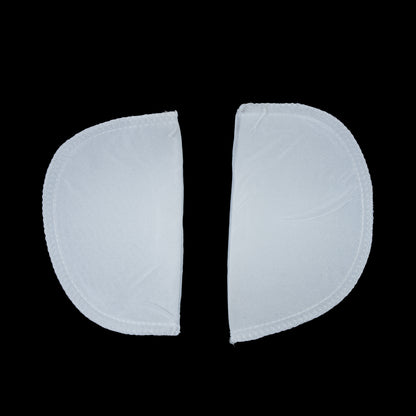 Foam Shoulder Pads Covered with White Polyester - 7" x 4" x .5" Detail