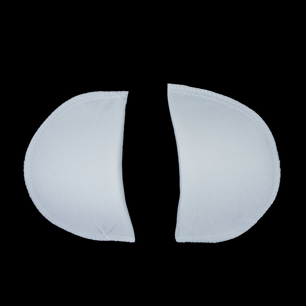 Foam Shoulder Pads Covered with White Polyester - 7" x 4" x .5"