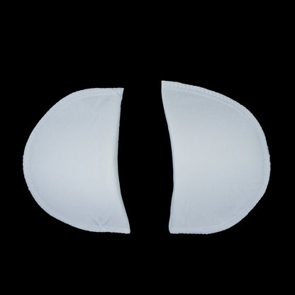 Foam Shoulder Pads Covered with White Polyester - 7" x 4" x .5"