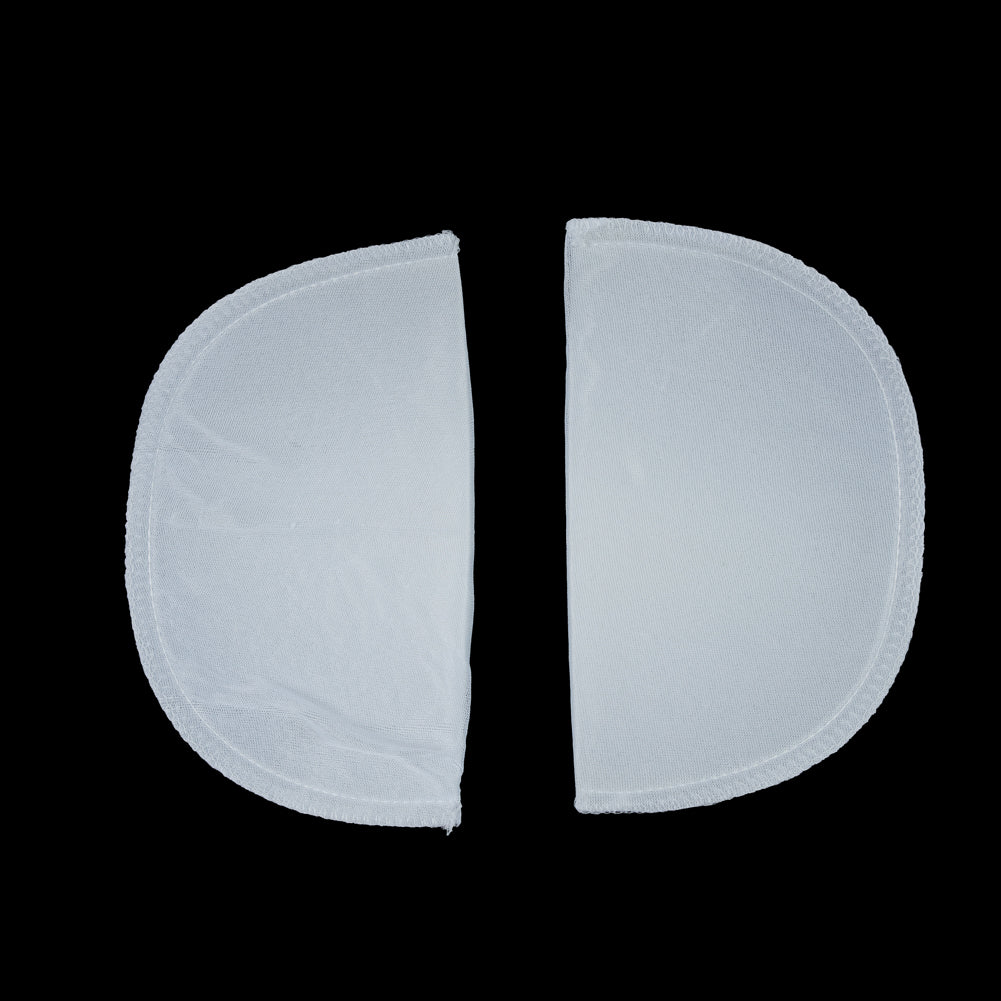 Foam Shoulder Pads Covered with White Polyester - 7 x 4.5 x .5 - Detail