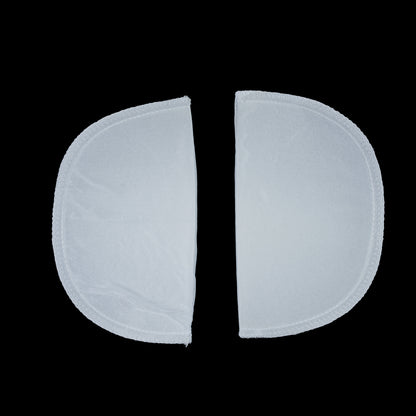 Foam Shoulder Pads Covered with White Polyester - 7 x 4.5 x .5 - Detail