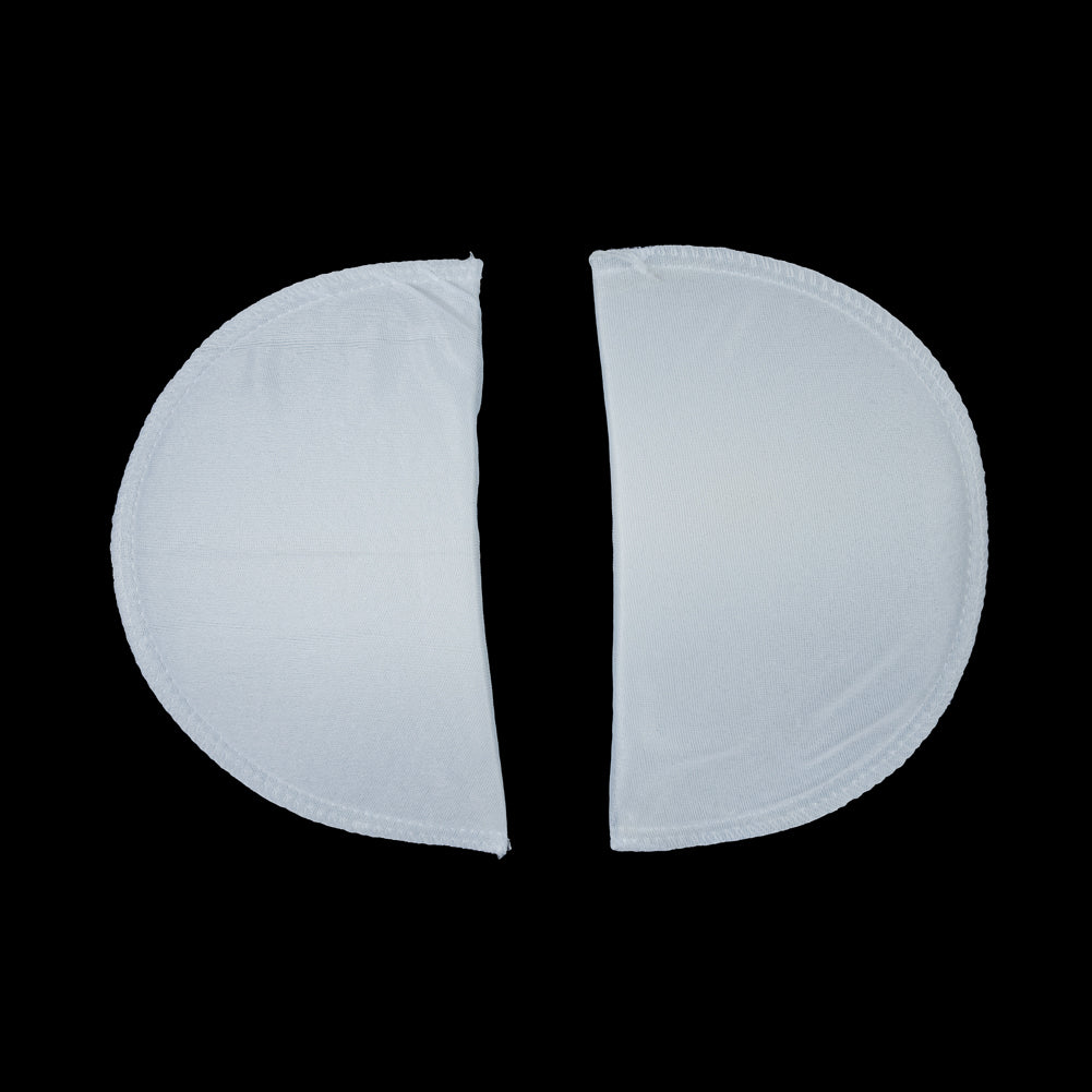 Foam Shoulder Pads Covered with White Polyester - 7 x 4.5 x .5