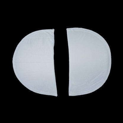 Foam Shoulder Pads Covered with White Polyester - 7 x 4.5 x .5