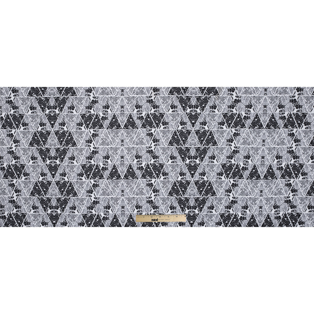 Floral Triangles Digitally Printed on Stretch Neoprene/Scuba Knit - Folded