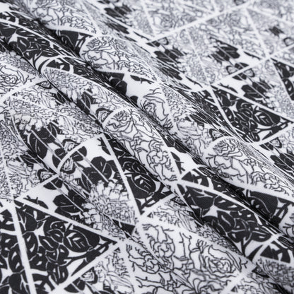 Floral Triangles Digitally Printed on Stretch Neoprene/Scuba Knit - Detail