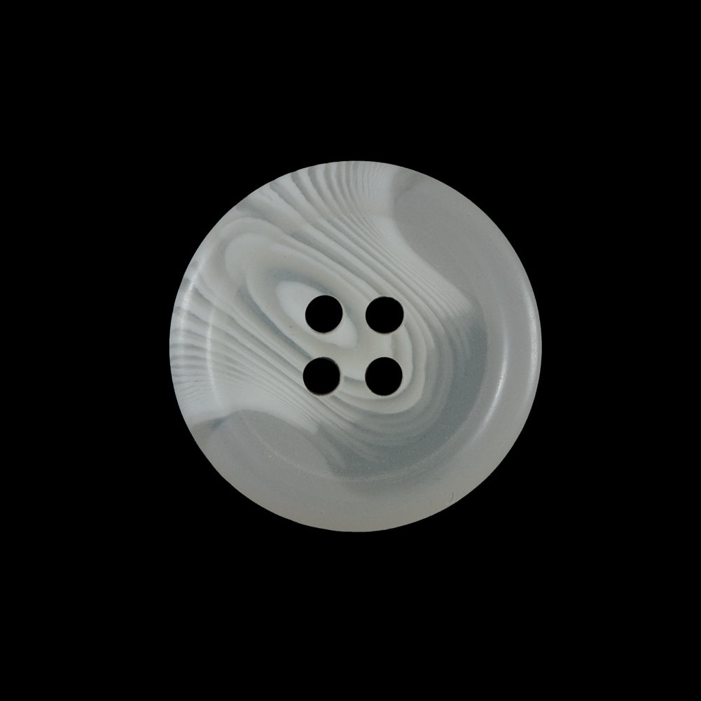 White Translucent Rimmed Plastic Button - 36L/23mm