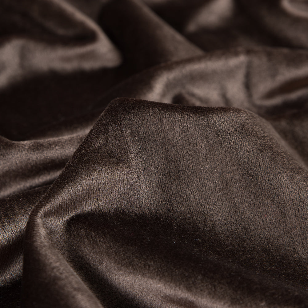 Chocolate Brown Polyester Velvet - Full