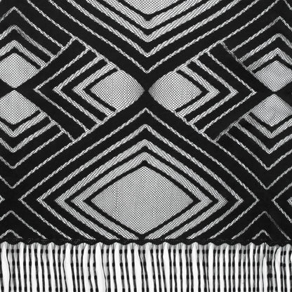 Black Geometric Fringe Panel