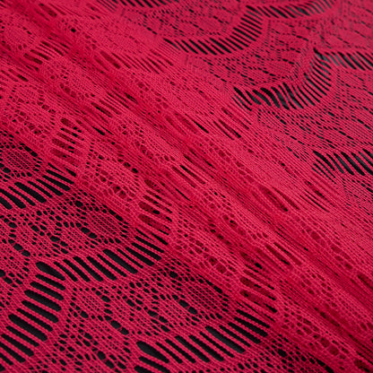 Crochet Lace - Coral All-Over Scallops Folded