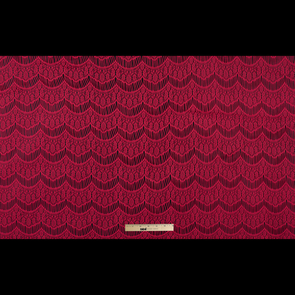 Crochet Lace - Coral All-Over Scallops Full