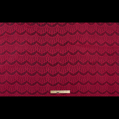 Crochet Lace - Coral All-Over Scallops Full