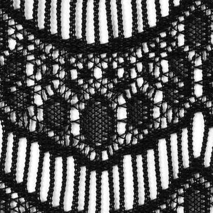 Black Crochet Lace with Eyelash and All-over Scallop Design - Full