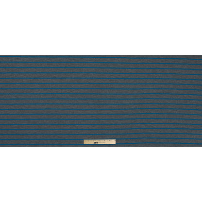 Charcoal and Teal Striped Hacci Baby Knit - Folded