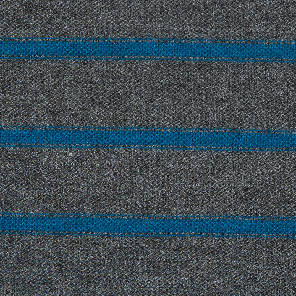 Charcoal and Teal Striped Hacci Baby Knit - Full